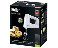 Plakiklis Braun MultiMix HM 3000 WH, Rankinis maišytuvas, Balta, Nerūdijančiojo plieno, 450 W