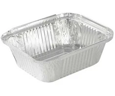 Foliebakke, Plus Pack, 1-Compartments Rektangulær kapacitet 450ml,141x116x41mm aliuminio, aliuminio,