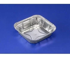 Foliebakke, Plus Pack, 1-Compartments Firkantet kapacitet 542ml,153x153x34mm aliuminio, aliuminio, p