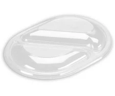 Plus Pack OPS dangtelis, skaidrus, 2 skyrių ovaliam padėklui, 238 x 176 mm, 6 vnt. pakuotėje po 40 vnt./dėžutėje
