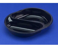 Plus Pack Padėklas su 2 skyriais 395/500 ml 238x176x40 mm ovalus PP juodas 240 vnt./dėžėje