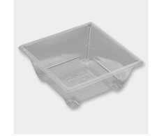 Plus Pack Plastikinis padėklas „Gourmet Express“ skaidrus D-PET 585 ml 141x141x55 mm 400 vnt./indelis - (400 vnt.)