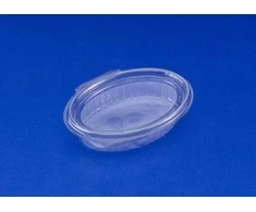 Plus Pack Plastikiniai padėklai su atlenkiamu dangteliu 50 vnt. R-PET ovalo formos 250 ml 148x112x45 mm 97009 - (50 vnt.)