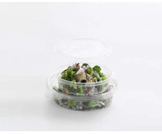 Plus Pack Plastikiniai padėklai su atlenkiamu dangteliu 50 vnt. R-PET ovalo formos 370 ml 166x131x45 mm 97010 - (50 vnt.)