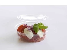 Plus Pack Plastikiniai padėklai su atlenkiamu dangteliu 50 vnt. R-PET ovalo formos 500 ml 166x131x55 mm 97011 - (50 vnt.)