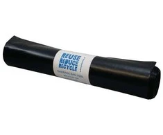 Šiukšlių maišai PolyBLUE, 160 l, perdirbto plastiko, 60 my, juodi, 10 vnt. ritinėlis.