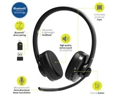 PORT CONNECT ON'R 500 Dvipusės Bluetooth stereo ausinės PRO su mikrofonu, Juodas