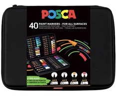 POSCA dovanų dėžutė, 40 įvairių spalvų ir linijų pločių