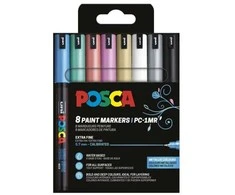 Posca - PC1MR - Extra Fine Tip Pen - Metallic Colors, 8 pc (401653)