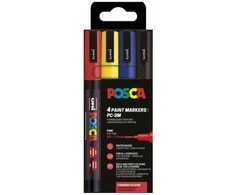 POSCA PC-3M 4 vnt. pagrindinių spalvų