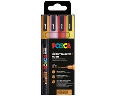 POSCA PC-3M Glitter, Varme (Oranžinis,Rožinė,Rød,Gul)