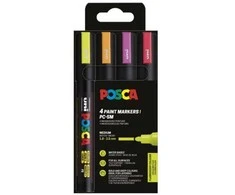 Posca - Medium Tip Pen - Neon colors, 4 pc (401664)