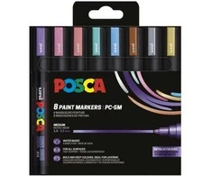 Posca - Medium Tip Pen - Metallic colors, 8 pc (401668)