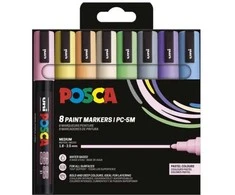 Posca - Medium Tip Pen - Pastel colors, 8 pc (401669)