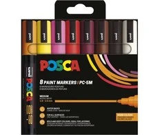 Posca - PC5M - Medium Tip Pen - Warm colors, 8 pc (401670)