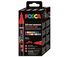 Posca - Teptukų PC-5BR rinkinys, 16 vnt. (401677)