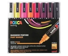 Posca - PC5M - Vidutinio galiuko rašiklis - Šiltos spalvos, 8 vnt