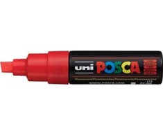 Uni MARKER PLAKATOWY UNI POSCA PC-8K FLUORESCENCYJNY Raudonas