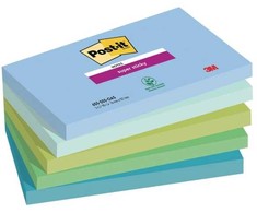 Super lipnūs lapeliai „Post-it Oasis“, 76 x 127 mm, pakuotėje 5 vnt.