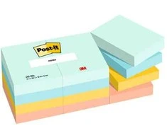 Lipnūs lapeliai 3M Post-it® Beachside, 38mmx51mm, 12 vnt. po 100 lapelių