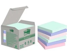 Lipnūs lapeliai 3M Post-it® Recycling Assorted 76mmx76mm 6vnt. po 100 lapelių