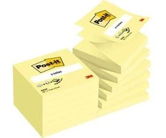 Lipnūs lapeliai Z 3M Post-it, 76x76mm, 12vnt/pak, geltonos spalvos