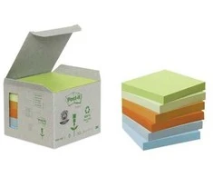 Post-it Lipnūs lapeliai perdirbant vaivorykštės spalvos, standartinės spalvos, 6 lapeliai (7100259123)