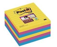 Post-It 3M Post-it® Super Sticky XL, CARNIVAL, su pamušalu, 101x101mm, 6x90 kortelės.