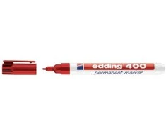 Permanentinis žymeklis Edding 400, apvaliu galiuku, 1mm, raudonos spalvos