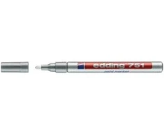 Žymeklis Edding 751 lako pagrindu, apvaliu galiuku, 1-2mm, sidabrinės spalvos
