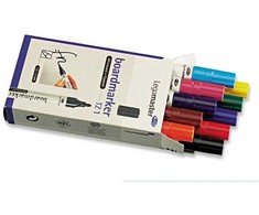 Legamaster TZ1 lentos žymeklis, asorti 10 vnt., 10 vnt., juoda, mėlyna, ruda, žalia, tamsiai mėlyna, oranžinė, rožinė, raudona, violetinė, geltona, balta, 1,5 mm, 3 mm, 134 g
