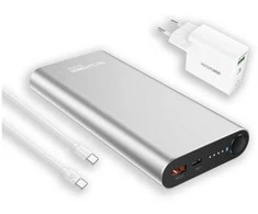 Powerbank Realpower RealPower Powerbank PB-20000PD Pro Set sidabrinis 20.000mAh