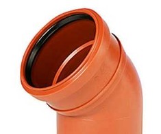 PP lenkimo vamzdis 45 laipsnių kampu 160 mm - Uponor