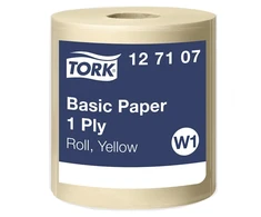 Pramoniniai ritinėliai „tork w1 basic“, vieno sluoksnio, geltoni, 1190 m ritinėlis