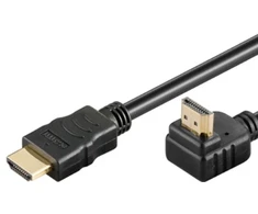 PremiumCord HDMI High Speed+Ethernet kabelis, auksuota 90° lenkta jungtis 5m