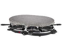 Princess 162720 „Raclette 8“ ovalo formos akmeninė kepsninė vakarėliams, 8 asmuo(-ys), juoda, ovalo formos, akmens, 430 x 300 mm, besisukanti