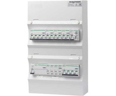 PRO-AUTOMATIC grupės plokštė, paruošta surinkti UG12, balta, HPFI 40A 30mA, 3xC10 1P+N, 1xC10/30mA 1P+N, 1xC13 3P+N, 1xC16 3P+N, 1xtransientinis