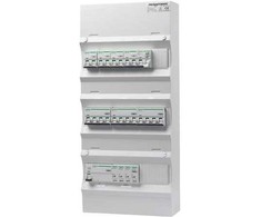 PRO-AUTOMATIC grupės plokštė, paruošta surinkti UG18, balta, RCD, 40A 30mA, 4xC10 1P+N, 1xC10/30mA, 1P+N 2xC13 3P+N, 1xC16 3P+N, 1xtransientinis