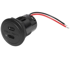 Pro Car Dvigubas USB-C lizdas įleidžiamam montavimui su LED