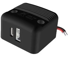 Pro Car Dvigubas USB-C/A lizdas, skirtas 12/24 V paviršiniam montavimui