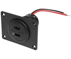 Pro Car Dvigubas USB-C lizdas įleidžiamam montavimui su LED
