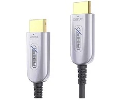 Purelink FiberX FX-I350-007, 7 m, HDMI A tipo (standartinis), HDMI A tipo (standartinis), 18 Gbit/s, Juoda, Auksinė, Pilka