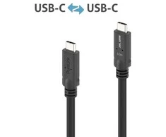 „PureLink“ USB-C į USB-C laidas – USB4 Gen 2x2, 5A, SPR 100W, 20G, DP alternatyvus režimas – „PureInstall MicroX4“ – juodas – 3,00 m