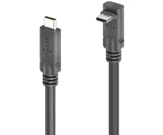 PureLink USB-C į USB-C 90° kabelis į viršų/žemyn - USB4 Gen 2x2, 5A, SPR 100W, 20G, DP Alt režimas - PureInstall MicroX4 - juodas - 3,00 m