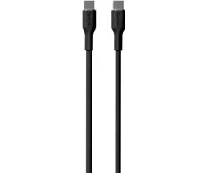 PURO maitinimo ir duomenų sinchronizavimo minkštas laidas iš USB-C į USB-C 1,5 m, 1,5 m, USB C, USB C, juodas