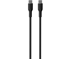 PURO maitinimo ir duomenų sinchronizavimo minkštas laidas iš USB-C į USB-C 1,5 m, 1,5 m, USB C, USB C, juodas