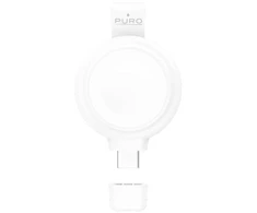 PURO Power Go Mini: nešiojamas įkroviklis Apple Watch laikrodžiui, skirta naudoti patalpose, USB, belaidis įkrovimas, balta