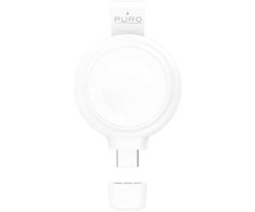 PURO Power Go Mini: nešiojamas įkroviklis Apple Watch laikrodžiui, skirta naudoti patalpose, USB, belaidis įkrovimas, balta