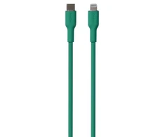 Kabelis Puro Soft USB-C/Lightning, 1,5m, žalias