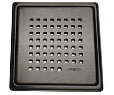 PURUS PVD apdoroto juodo nerūdijančio plieno grotelės ir rėmas, CHESS 150x150 mm